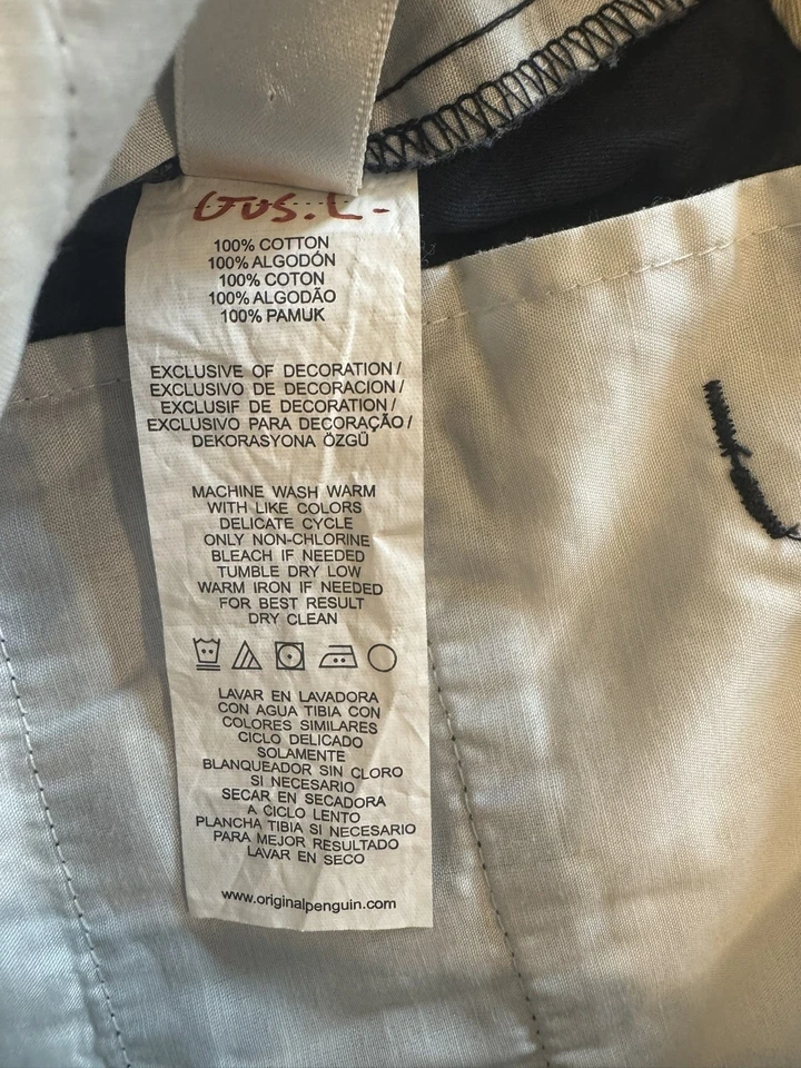 Pantalones Cortos Original Penguin Para Hombre 30 Azul Marino Chino Informal Frente Plano 100% Algodón Foto 4 de 4