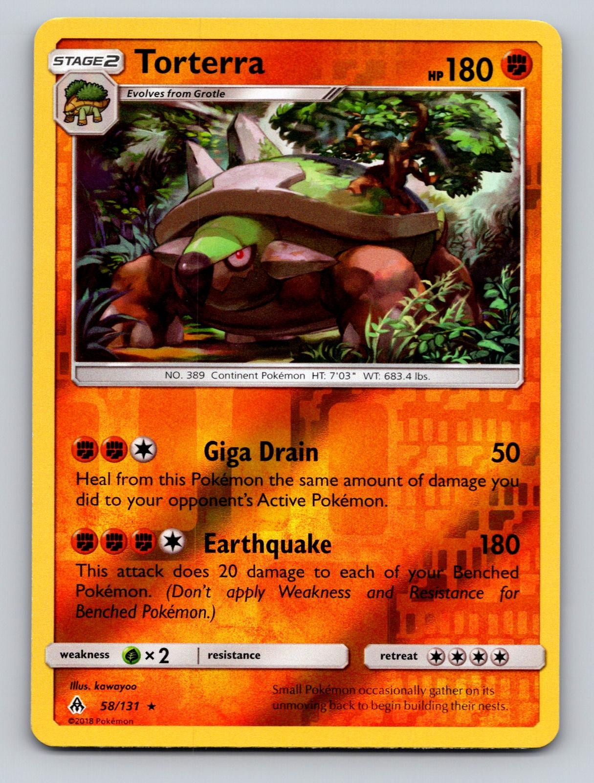 Torterra - 58/131 Rare Forbidden Light Pokemon Reverse Holo - NM