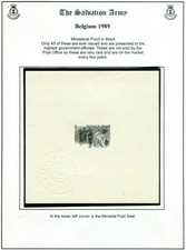 1989 BELGIUM SALVATION ARMY STAMP MUH WITH DIE PROOF, Colur proof & P.O. Informa