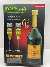 BrickCraft Chateau DeBrick 136pc Bottle & Champagne Glass Brick Building Set New