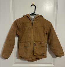 Carhartt Youth Canvas Hooded Barn Coat Sherpa Lined Size XXS 4/5