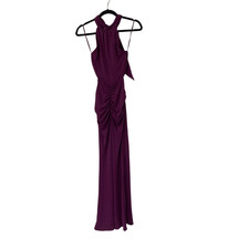 Zara Womens Maxi Dress Small Dark Purple Ruched Draped Halter Party 5584/304 NWT