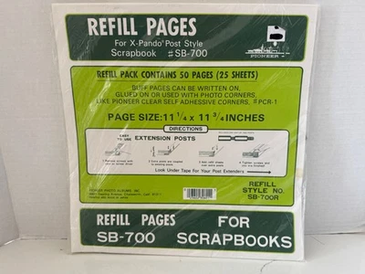 Pioneer Photo Albums Scrapbook Refill Pgs For X-Pando Post Style #SB-700 - 50pgs - Image 1 of 4