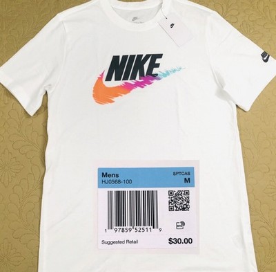  NEW..MEN MEDIUM NIKE NSW MULTICOLOR SWOOSH TEE