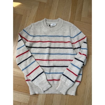 Isabel Marant Etoile Drussell Striped Alpaca Wool Sweater Cream Red Blue FR 42