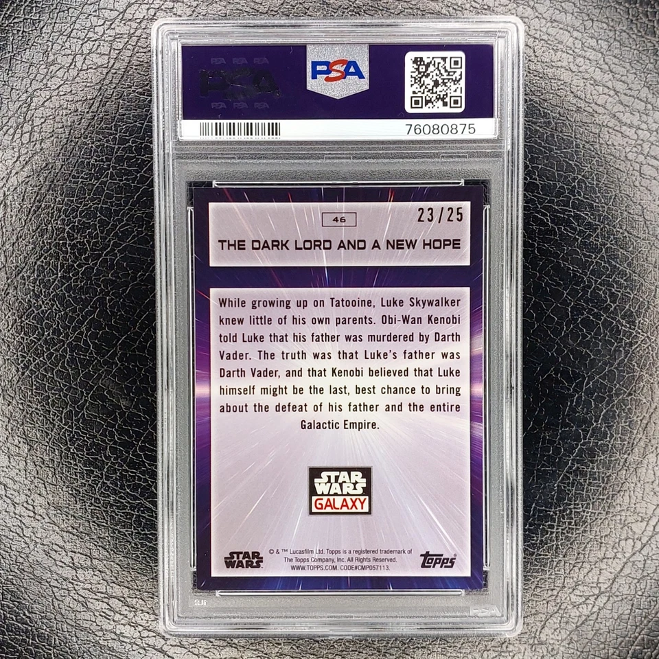 DARK LORD & A NEW HOPE /25 Purple PSA 9 2022 Topps Chrome Galaxy Star Wars #46 - Image 2 of 2
