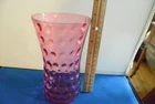 Vintage Fenton Art Glass Cranberry dot Vase 7"