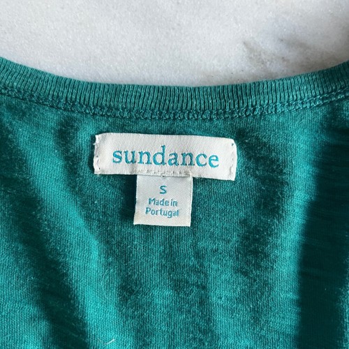 Top Sundance para mujer talla S manga larga dobladillo en capas verde mezcla de algodón - Imagen 2 de 6