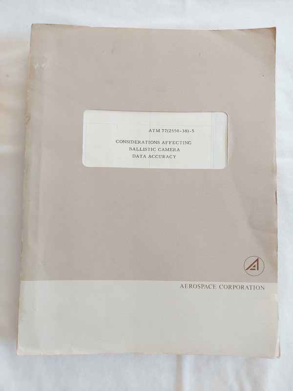 RARE Vintage 1977 Aerospace Corporation Technical Memorandum Electronics & Optic
