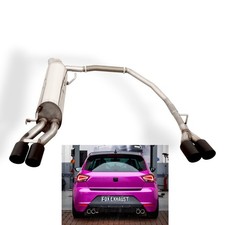 FOX Duplex Edelstahl Sportauspuff je 2x76mm schwarz für Seat Ibiza V KJ 1.0l
