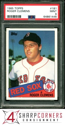 1985 TOPPS #181 ROGER CLEMENS RC RED SOX PSA 9