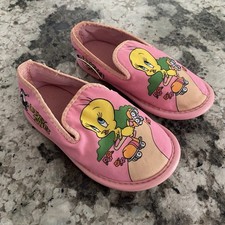 Vintage Looney Tunes Children  s Pink Slippers Size 10 Tweety Bird