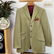 BLADEN (40R) Windowpane Modern TWEED Plaid Check HACKING Blazer Sport Jacket