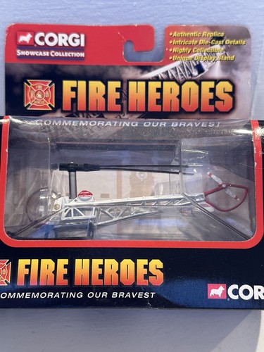 VINTAGE NEU 2002 CORGI FIRE HEROES FEUERWEHR BELL 47 HUBSCHRAUBER