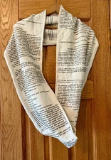 Jane Eyre Charlotte Brontë Literary Infinity Scarf  Ivory Cotton 63" 