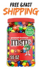 M Ms Peanut Butter Candy 55 oz Jar Chocolate Candies Tub Bulk 3.43LB FREE SHIP 