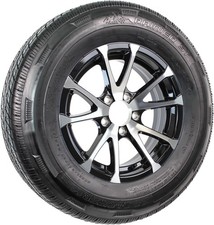 Radial Trailer Tire Rim St20575r15 15 Inch Lrc 5 Lug Aluminum T07 Black Wheel
