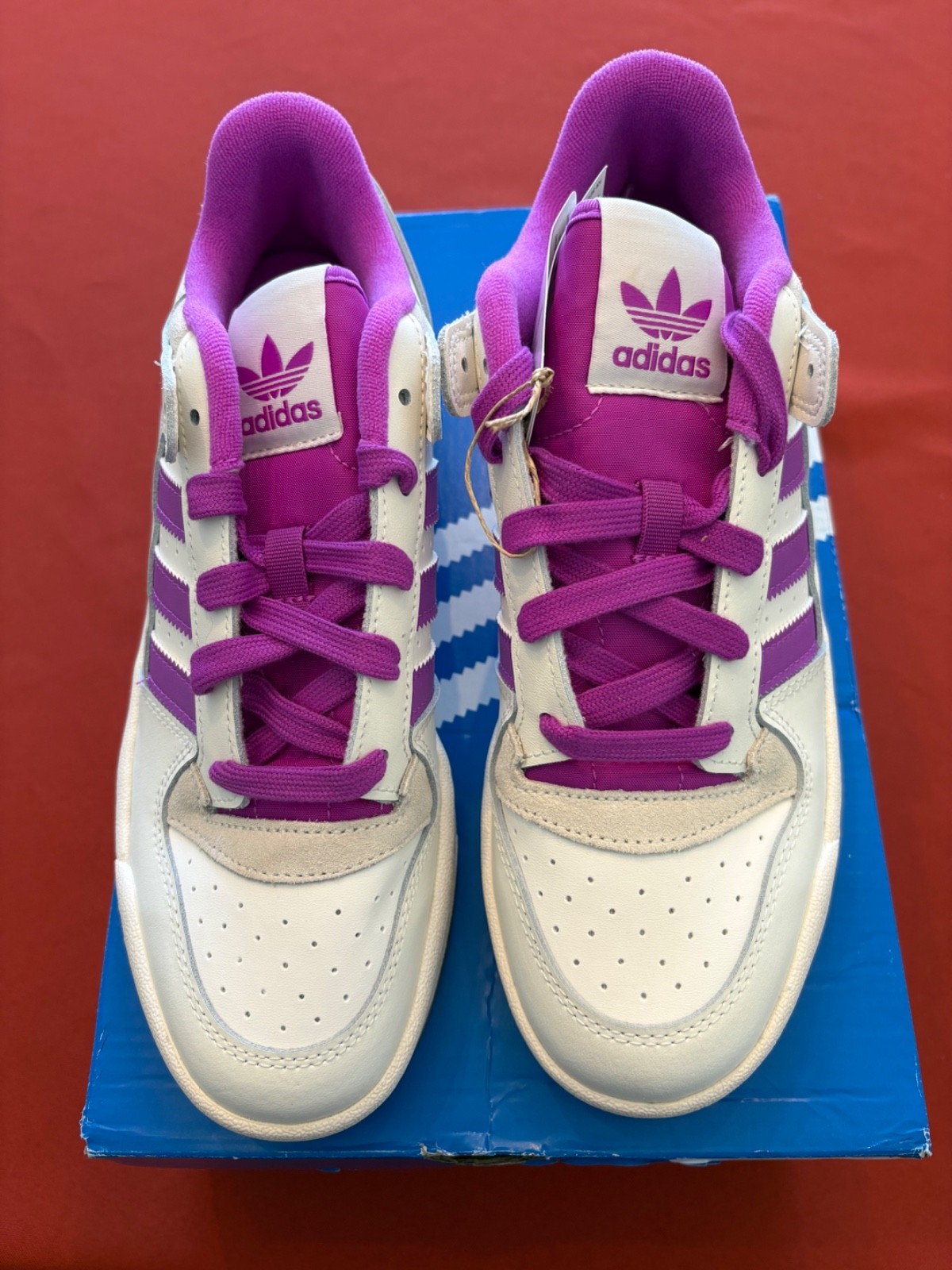 Size 8.5 - Adidas Forum CL Low White Purple Burst W thumbnail 2