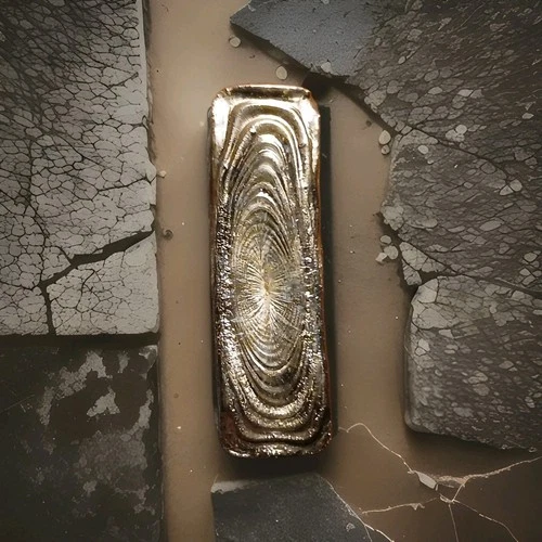 1.958 ozt Hand Poured .999 Silver Bullion Bar With Nice cooling lines