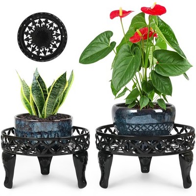 Jotboom Metal Plant Stand Indoor Outdoor,2 *2pcs, Black