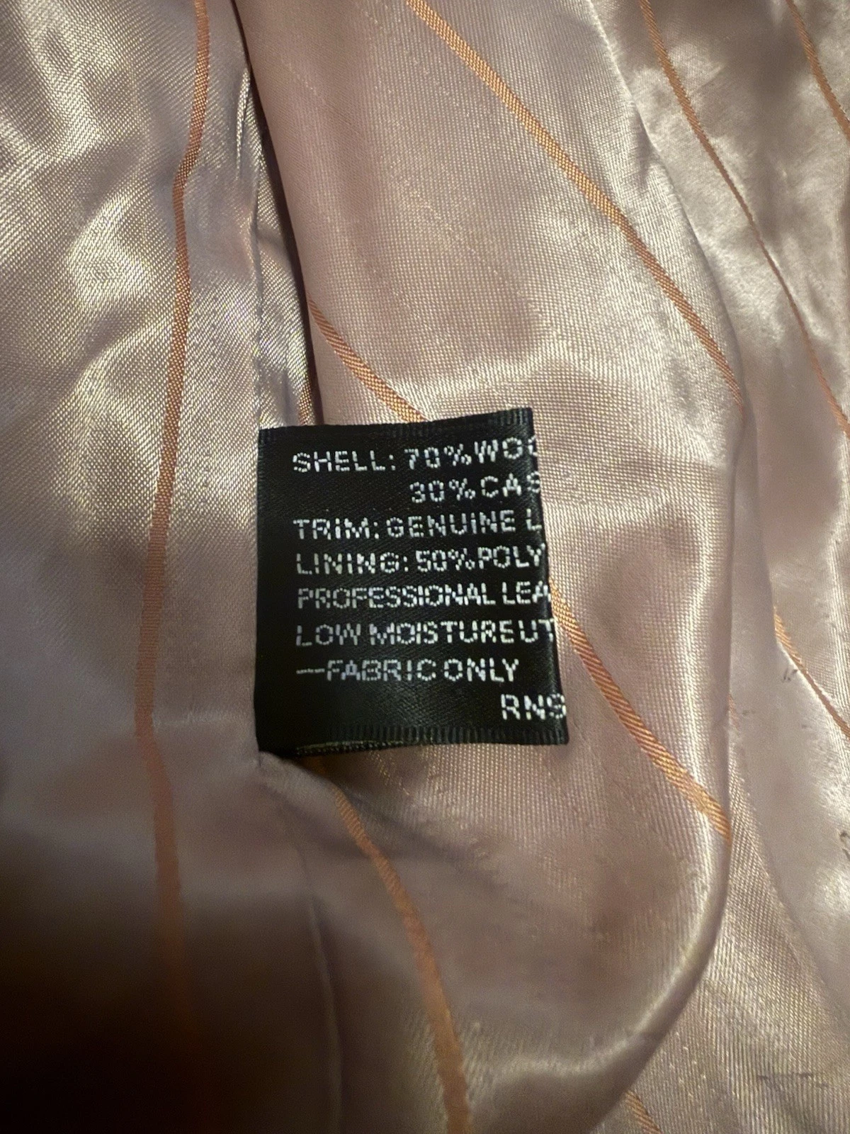 Andre Lanzino Hand Tailored Wool Cashmere Blend Coat Leather Trim 44R image 5