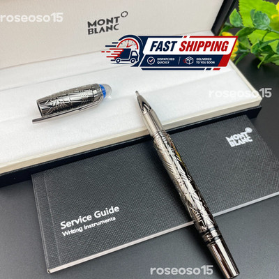 Rare MONTBLANC Star Walker Sterling Silver Rollerball Full Gift Set