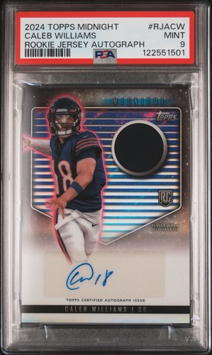 2024 Topps Midnight Caleb Williams Jersey RPA Auto RC Rookie Chicago Bears PSA 9