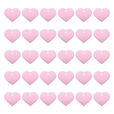 Heart Stamping Blank Tag Aluminum Dog ID Tag Pink Engraving Tag,30pcs