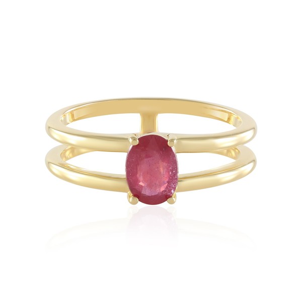 Cavill Rubinring Damen Sterlingsilber Vergoldet Oval 0,88Ct Modern- Echtschmuck-image
