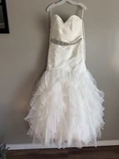 David’s Bridal Wedding Dress – Size 16W – Veil, Slip & Garment Bag - Ivory