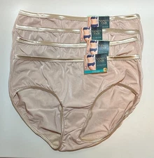 NWT 4 Vanity Fair Illumination Hipster Panties 18107 Rose Beige Size 8/XL