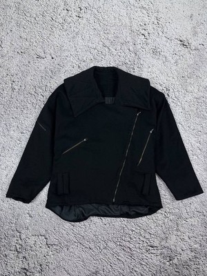 Vintage Italian Wool Avant-Garde Jacket Oversized Collar