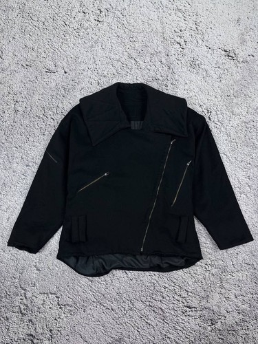 Vintage Italian Wool Avant-Garde Jacket Oversized Collar