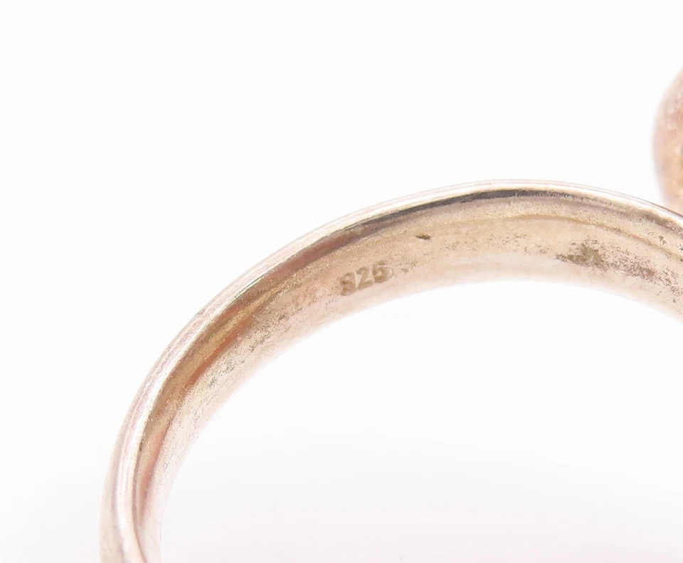 Anillo de plata de ley 925 vintage cabujón grande miel ámbar banda talla 10 RG34000 Foto 4 de 4