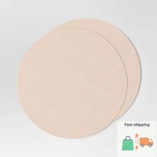 2pk Textured Faux Leather Charger Light Tan - Threshold™