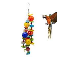 Bird Parrot Chewing Toys with Wood Beads for Noble Macaws Caiques