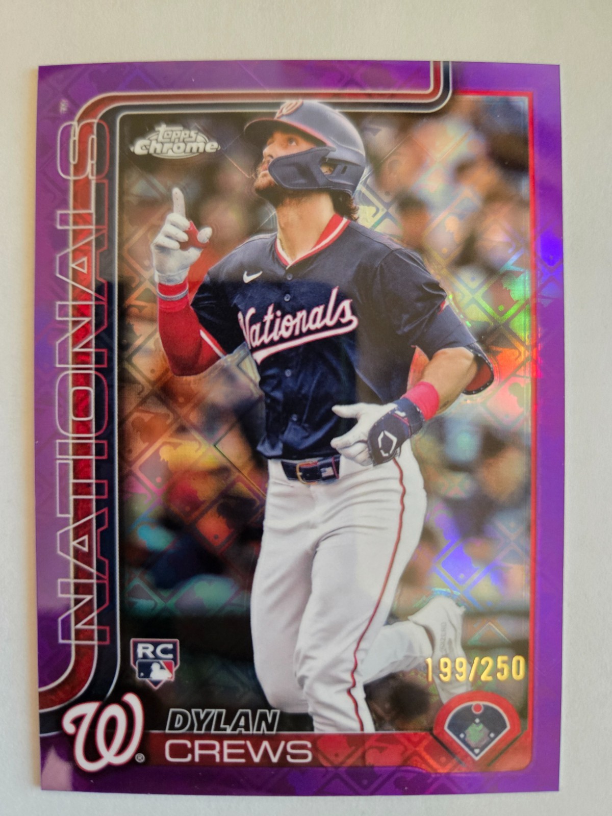 2025 Topps Chrome Logofractor /250 PURPLE REFRACTOR 146 Dylan Crews RC Nationals