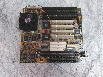 Bad Caps Lucky Star 5V-1B AT Motherboard Cyrix M II 166MHz 16MB RAM See DESC