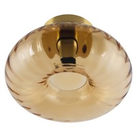 Deckenleuchte Stahl Glas Gold Osram E27 Wohnzimmer Flur Ø28 Cm Deckenlampe BüRo