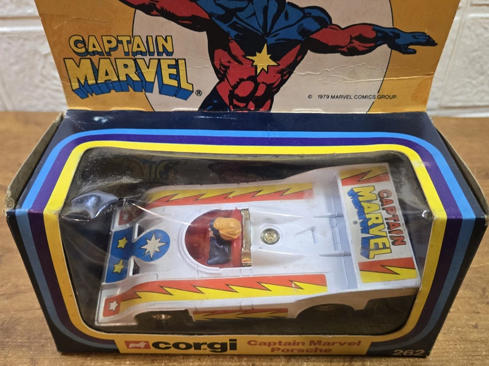 VTG 1977 Corgi #262 CAPTAIN MARVEL PORSCHE, In Original Damaged Box, New - Image 2 of 4