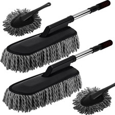4 Pack Large Microfiber Car Duster with Extendable Handle for Interior Exterior