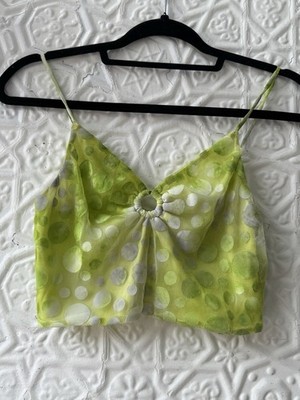 Urban Renewal Recycled Camis-Polka Dot Bra Top-Bralette-Tank-Ombré-Green Medium