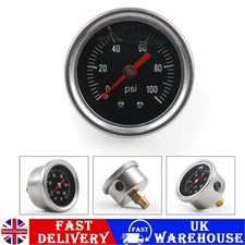 0-100psi Oil Pressure Gauge Fuel Pressure Regulator Gauge Liquid Filled 1/8" NPT