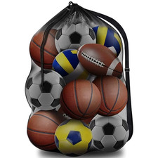 Mesh Soccer Ball Bag Extra Large Drawstring Basketball Storage Bag with Zipper P
