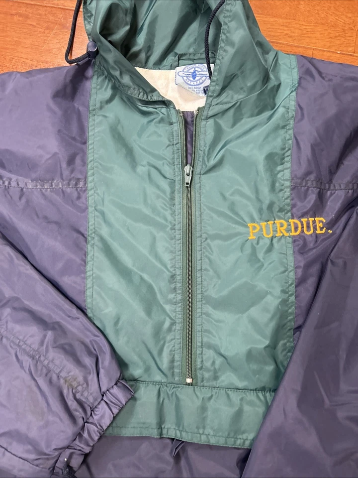 Vintage Purdue University Wind Breaker 1/4 Zip Hooded Men’s 2XL Charles River  - Image 3 of 4