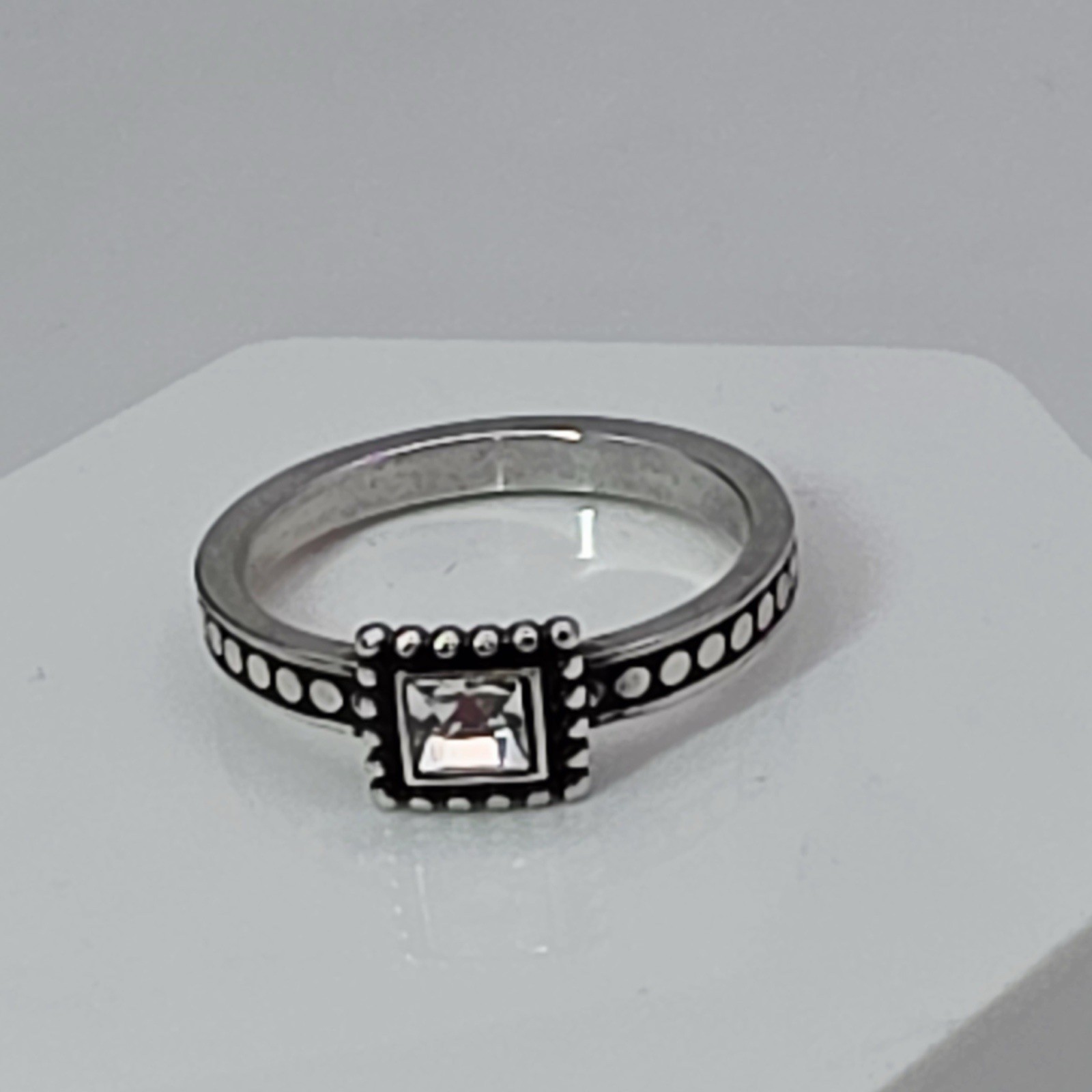Brighton Twinkle Square Crystal Stack Ring Silver… - image 3