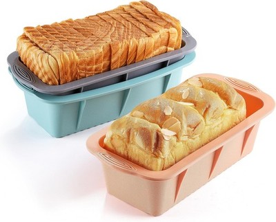 3PCS Silicone Bread Loaf Pan, Non-Sti Bread Pans for Baking,