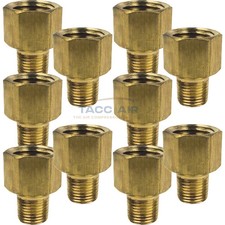 10 Pack Brass Reducer Adapter 1/4" Female X 1/8" Male NPT Pipe Reducing Fitting