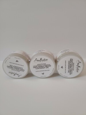 Lot of 3 Shea Moisture Head-to-Toe 100% Extra Virgin Coconut Oil 3.2 oz each 