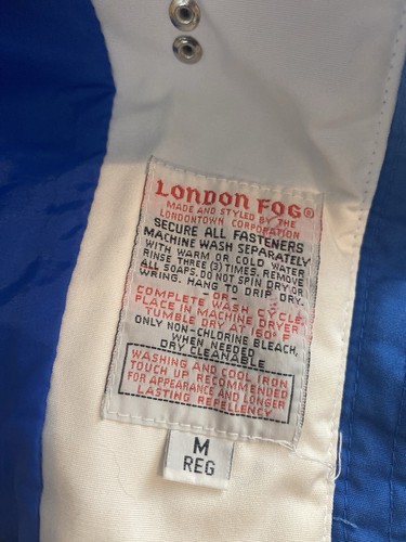 Vintage London Fog Jacket Men's M Multicolor Color Block Full Double Zip 90's - Picture 10 of 12